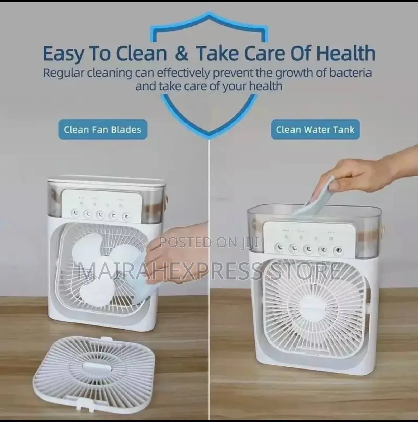 Mini Air Conditioning Rechargeable Fan WTH Colour LED Light