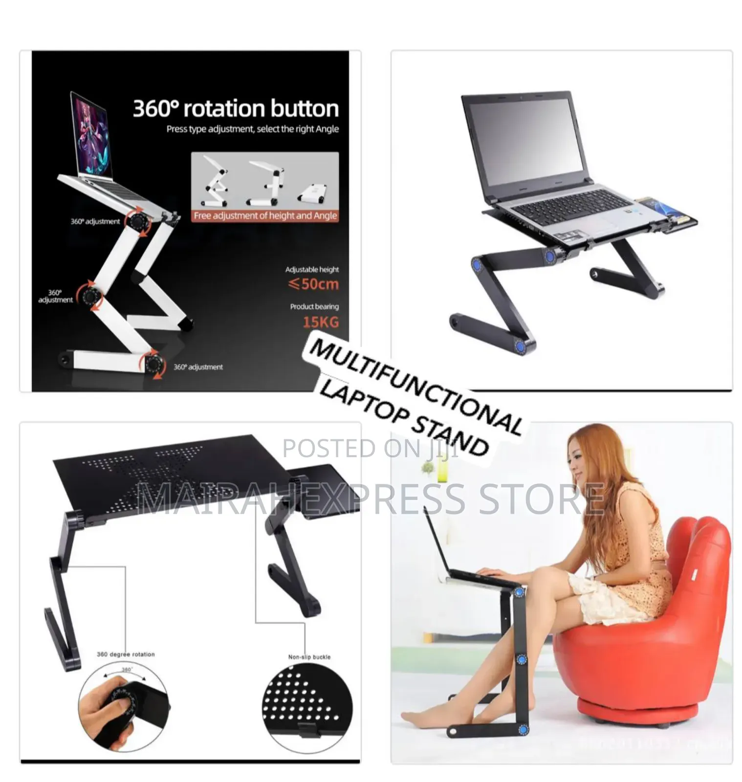 360° Multifunctional Laptop Stand, Mouse Base Cooling Fan