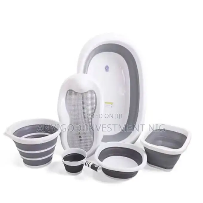 Foldable Baby Bath Tubs Accessories Set 6-1