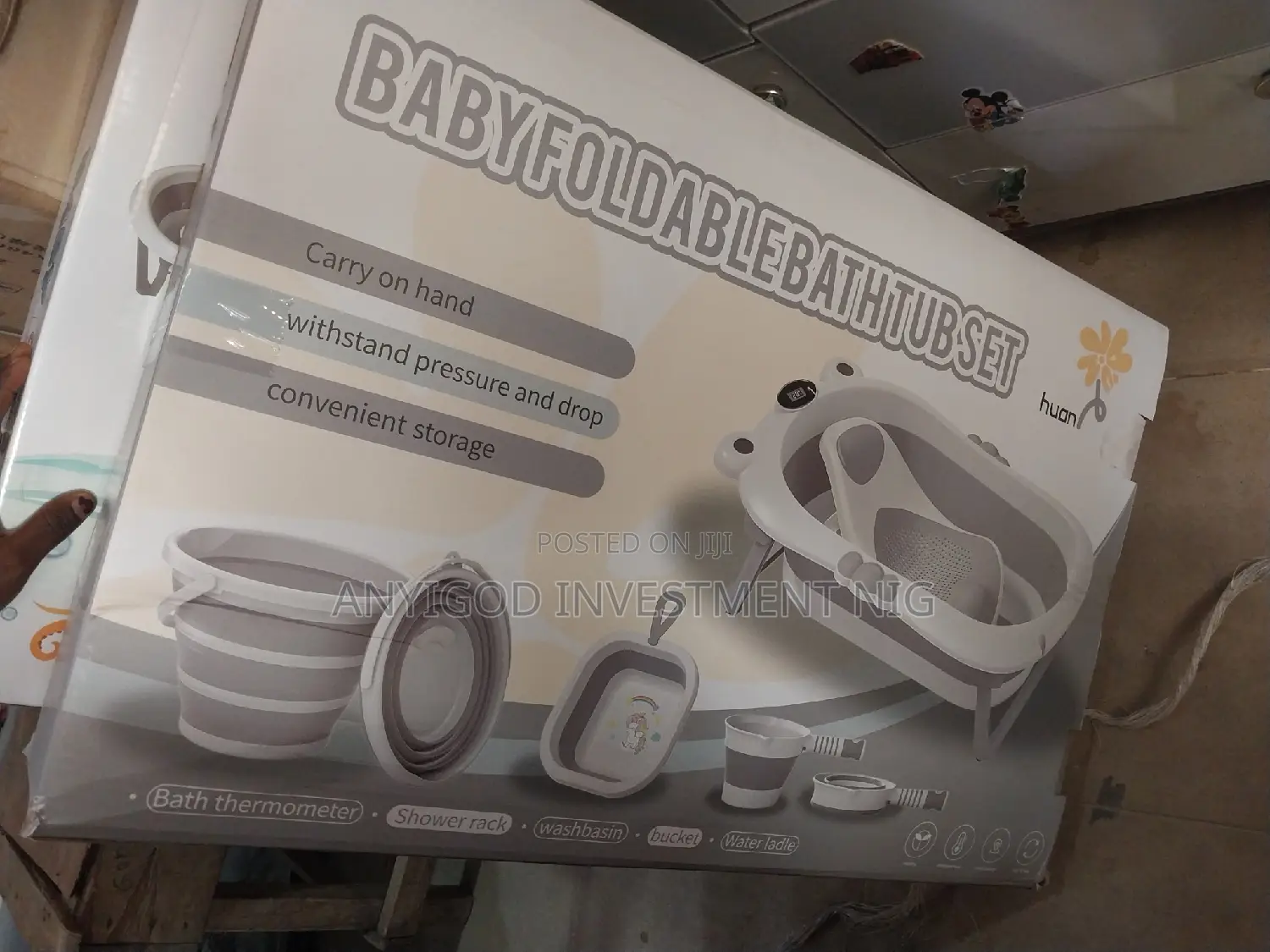 Foldable Baby Bath Tubs Accessories Set 6-1