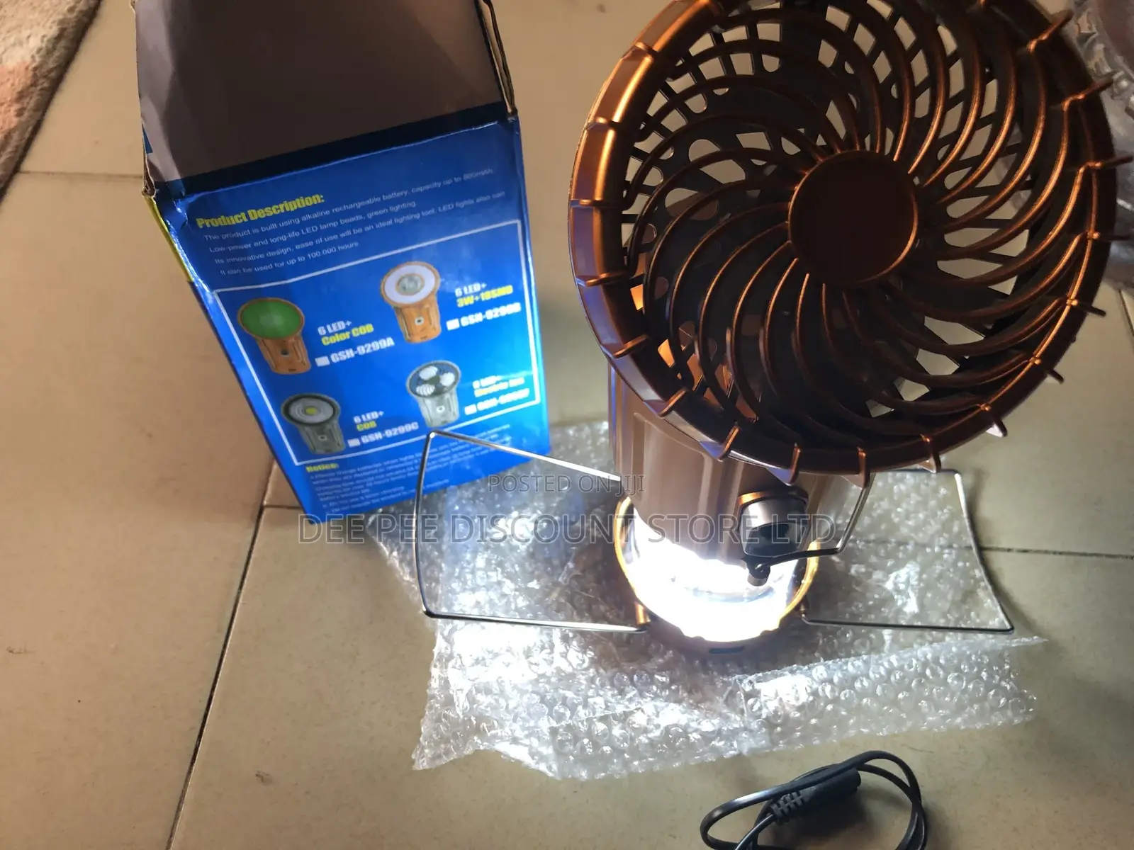 Rechargeable LED Solar Fan and Lamp, GSH-9299