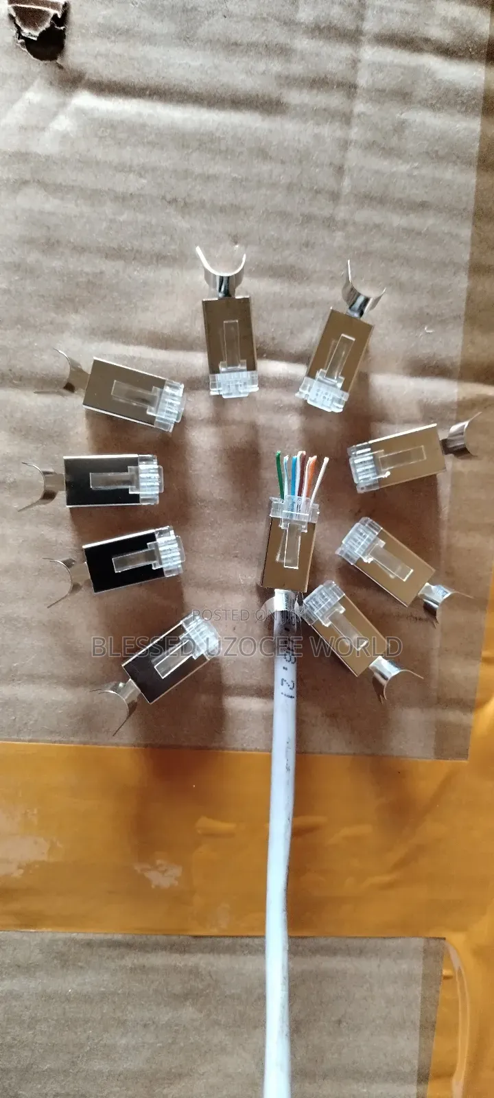 10 Pieces RJ45 Cat 7 Metal Pass Through Lan Cable Connector