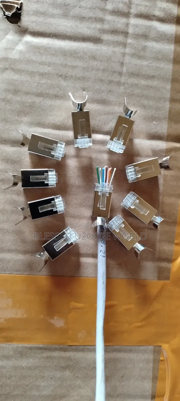 10 Pieces RJ45 Cat 7 Metal Pass Through Lan Cable Connector