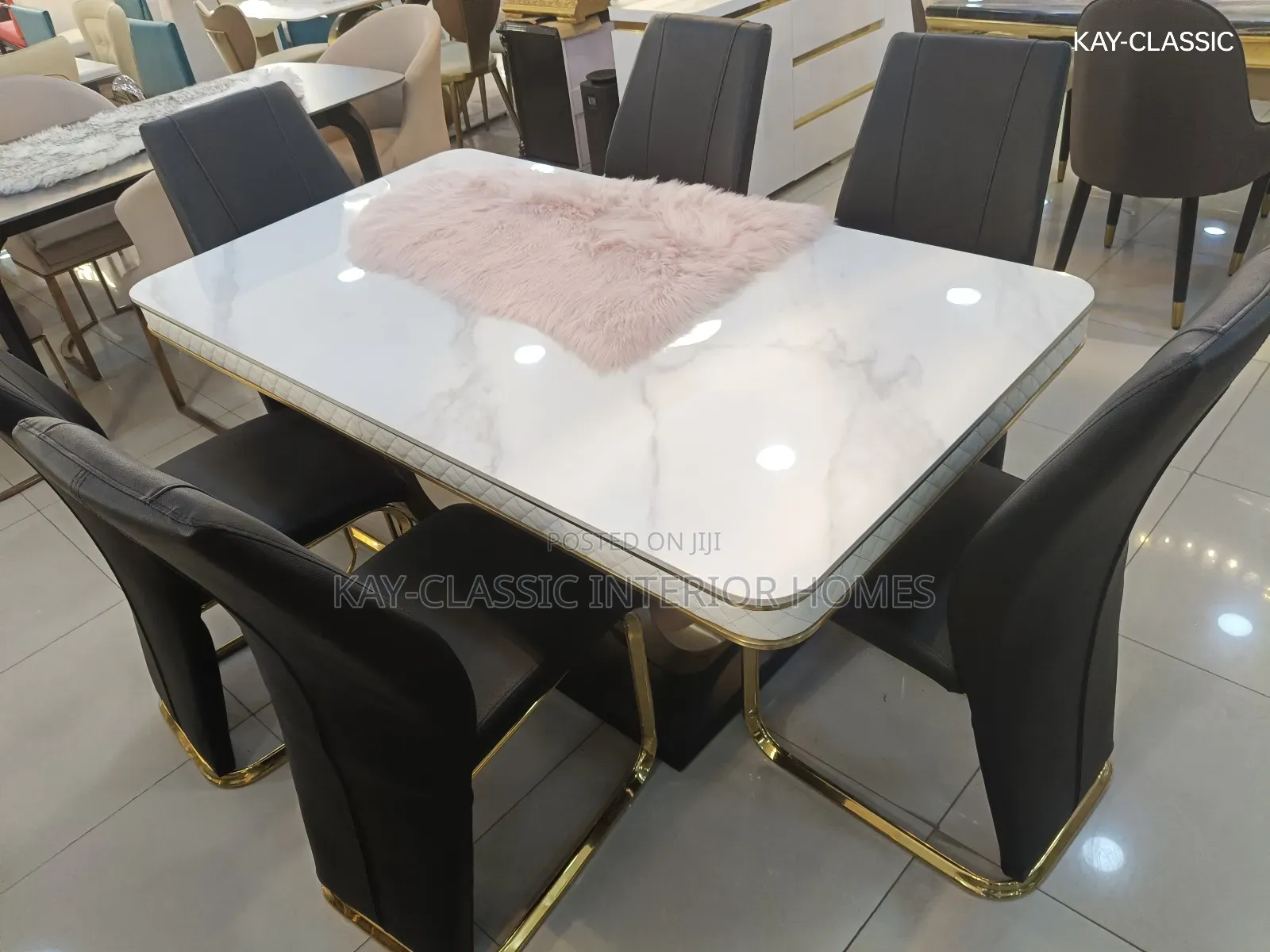 Dining  Table Marble Top,For Six Setters