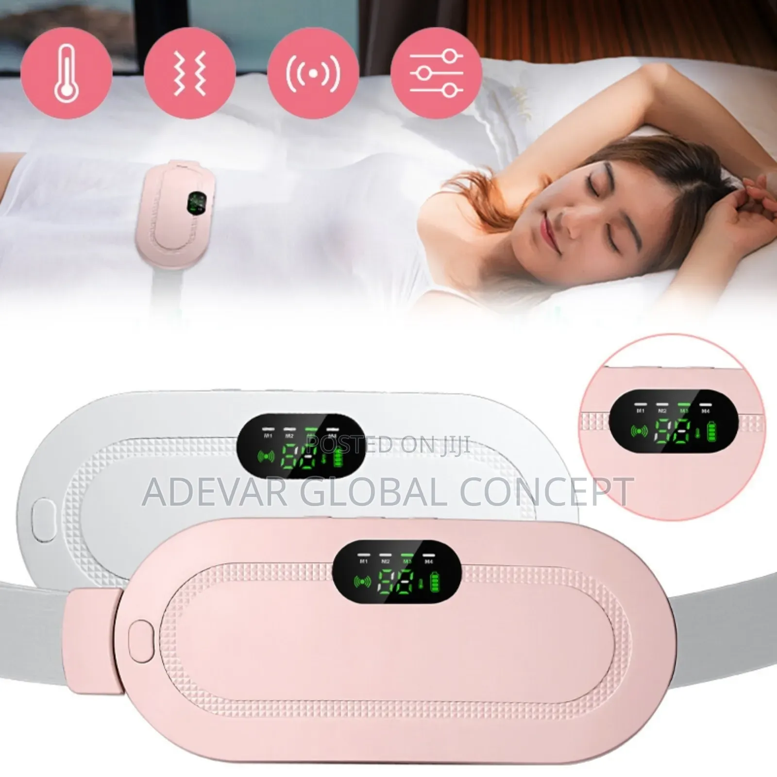 Women Heating Pain Relief Menstrual Massager Ladies Cramps