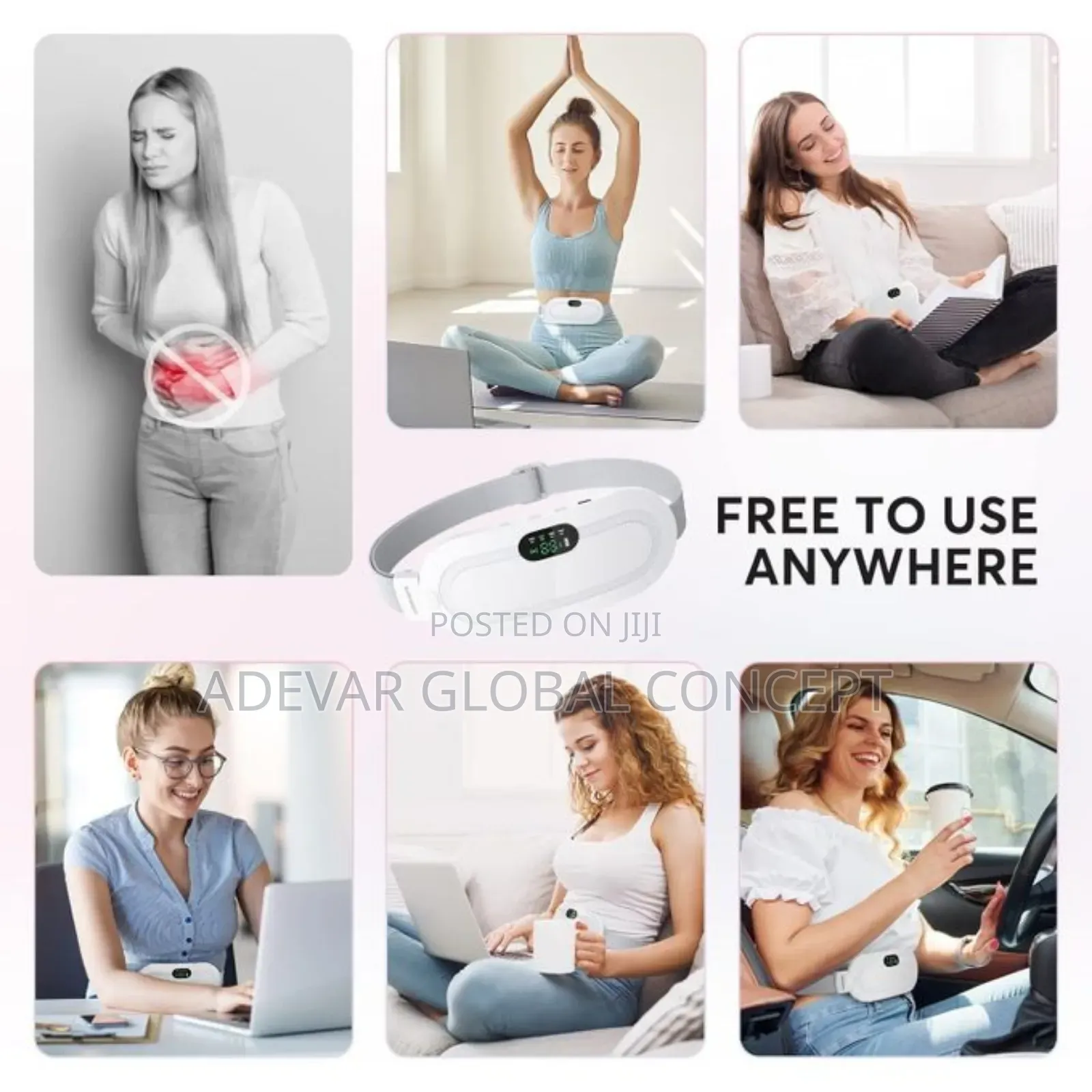 Women Heating Pain Relief Menstrual Massager Ladies Cramps
