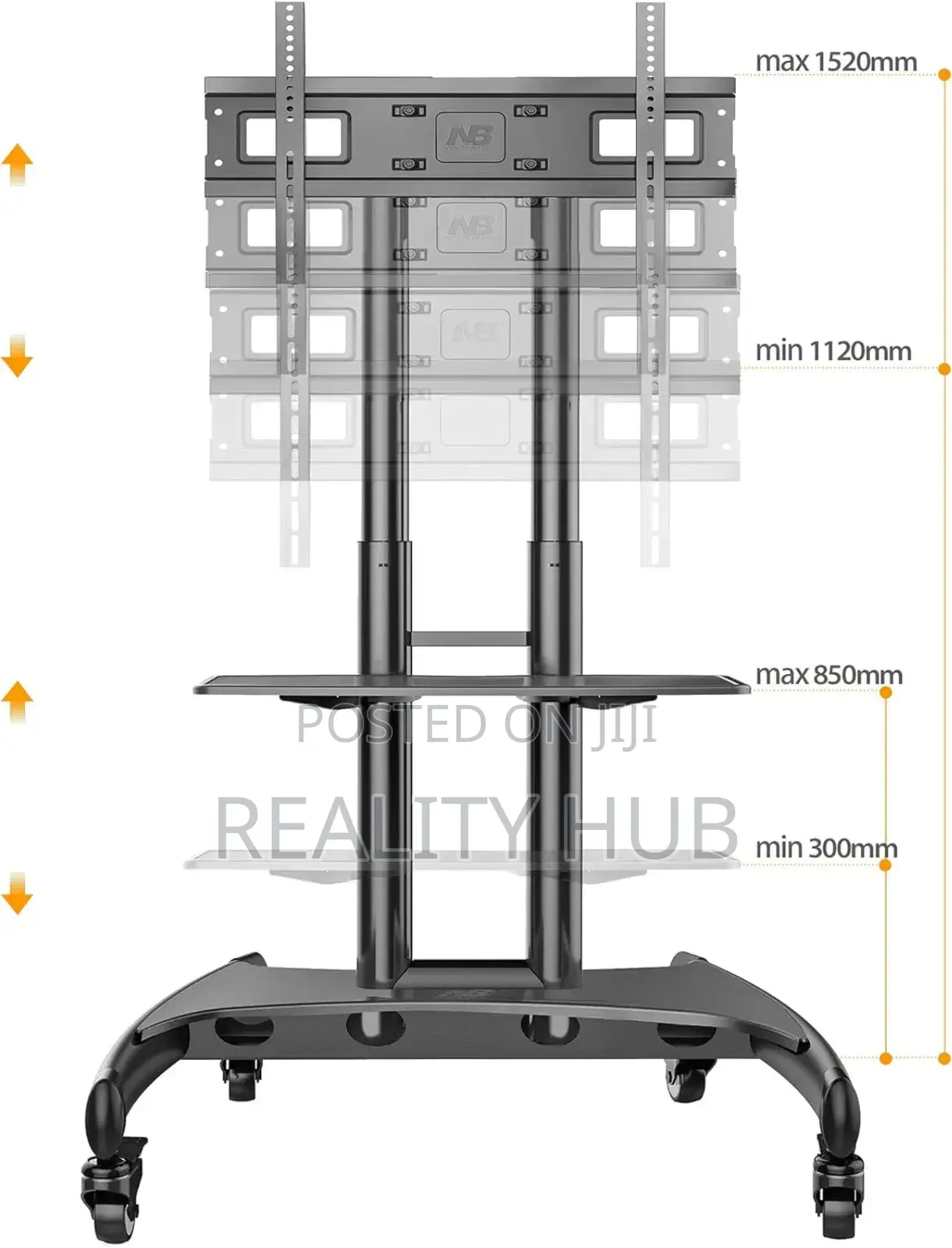 Heavy Duty Mobile Tv Stand With Wheels - 32" to 75"