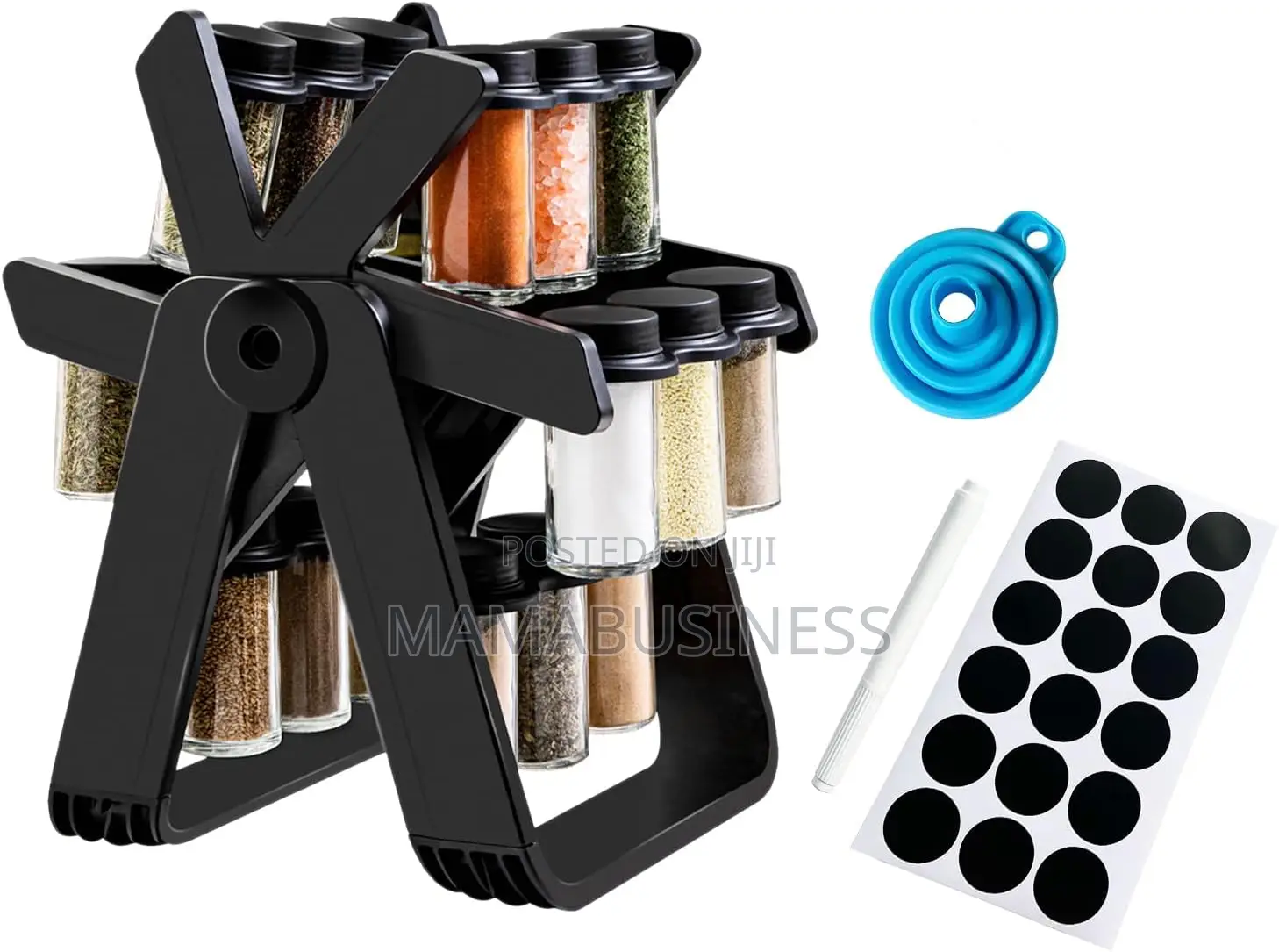 Rotating Ferris Wheel Spice Rack Set With 18 Spice Jars,