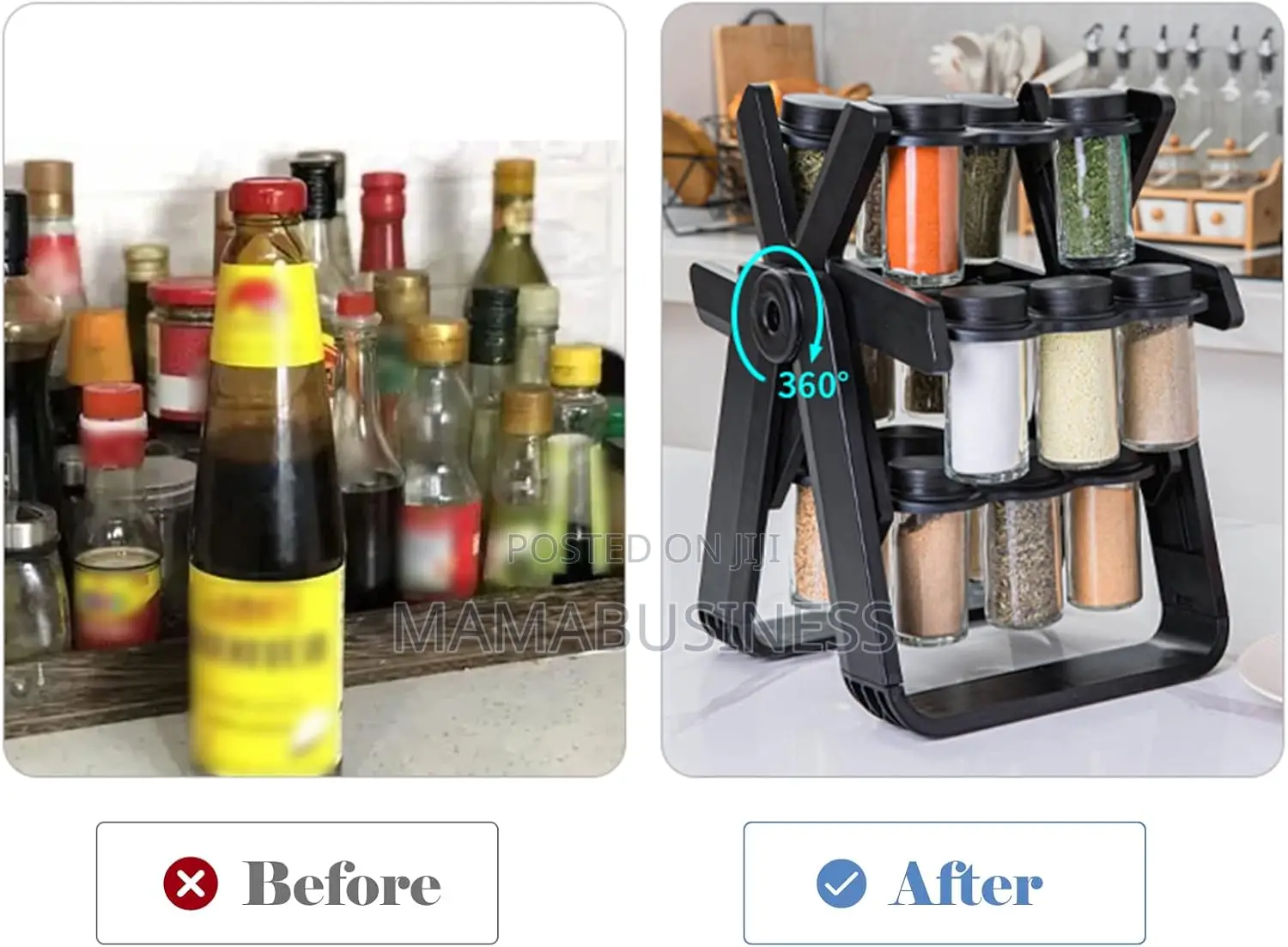 Rotating Ferris Wheel Spice Rack Set With 18 Spice Jars,