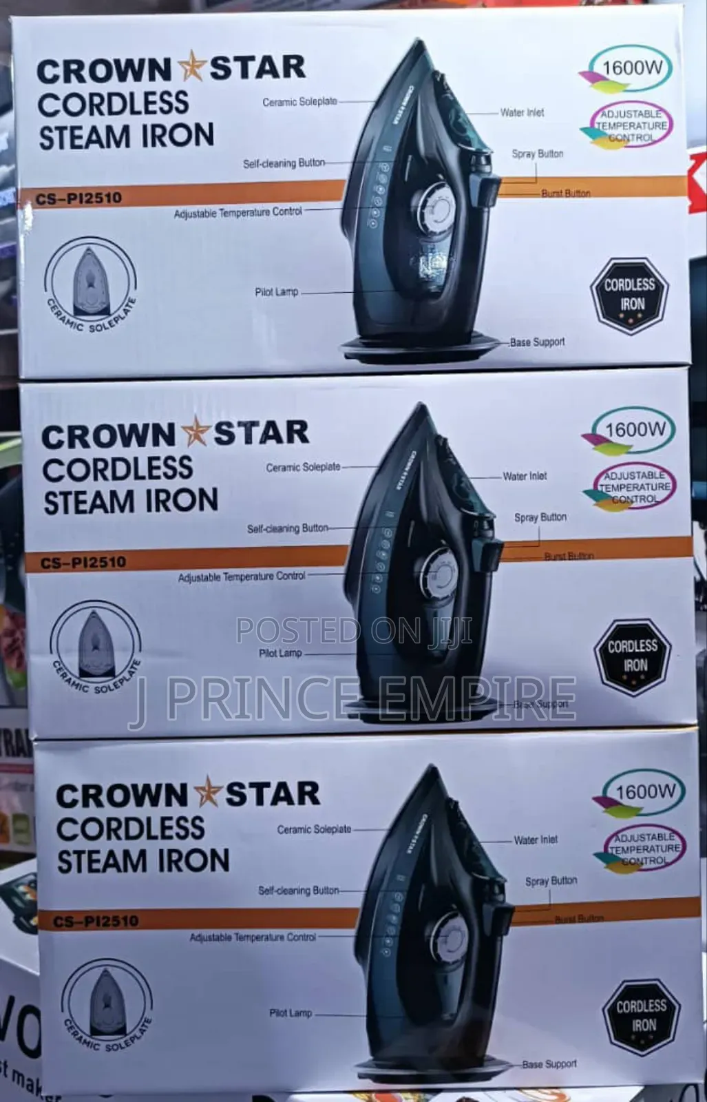 Crown Star Cordless Steam Iron 1600watts