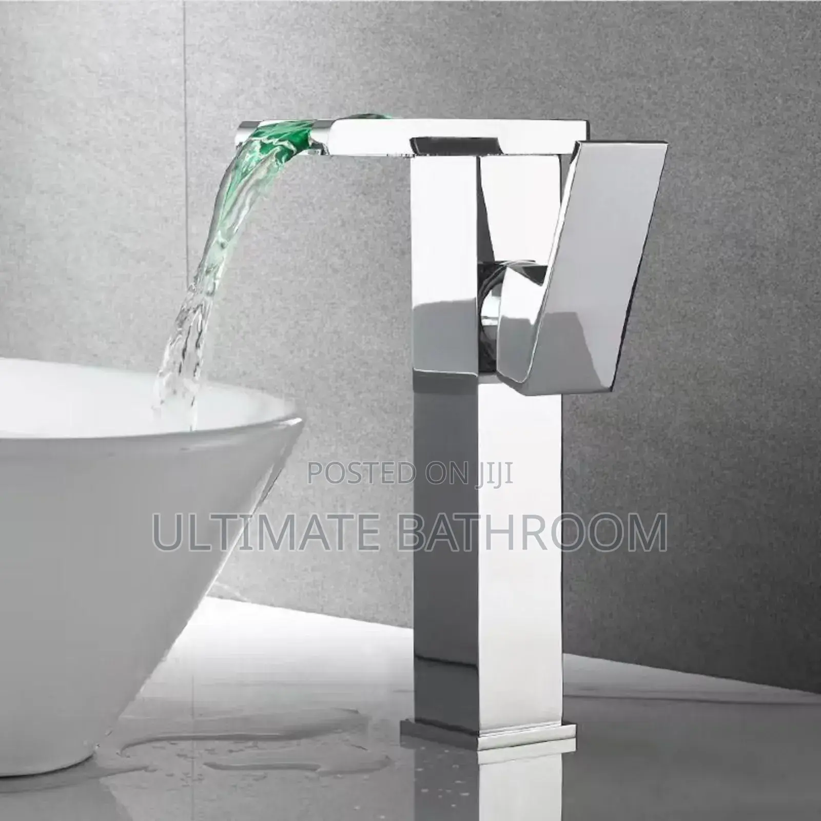 Chrome Waterfall Basin Mixer With Led