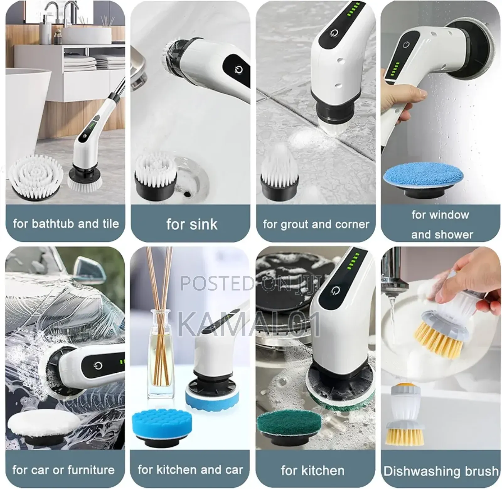 9 in 1 Electric Spin Scrubber for Cleaning: Cordless Bath