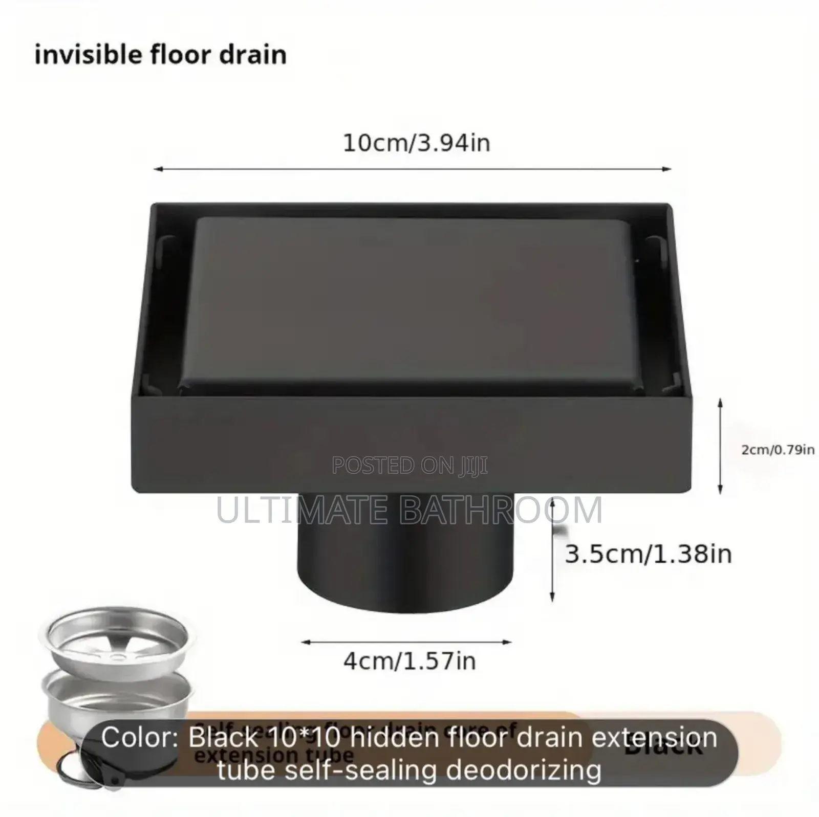 Down Outflow 10x10cm Tiles Insert Floor Drain