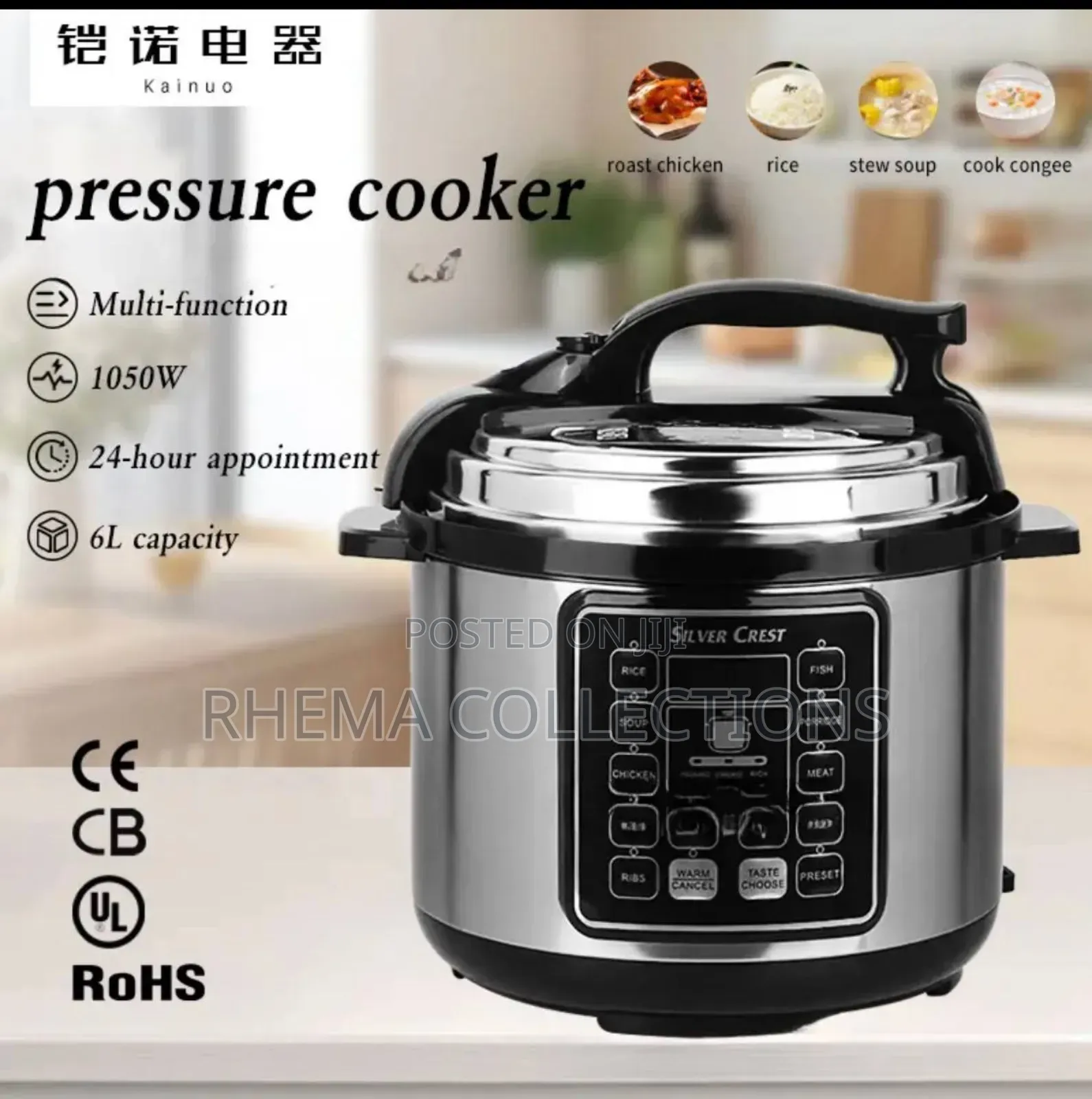 6L Silver Crest Electric Pressure Cooker
