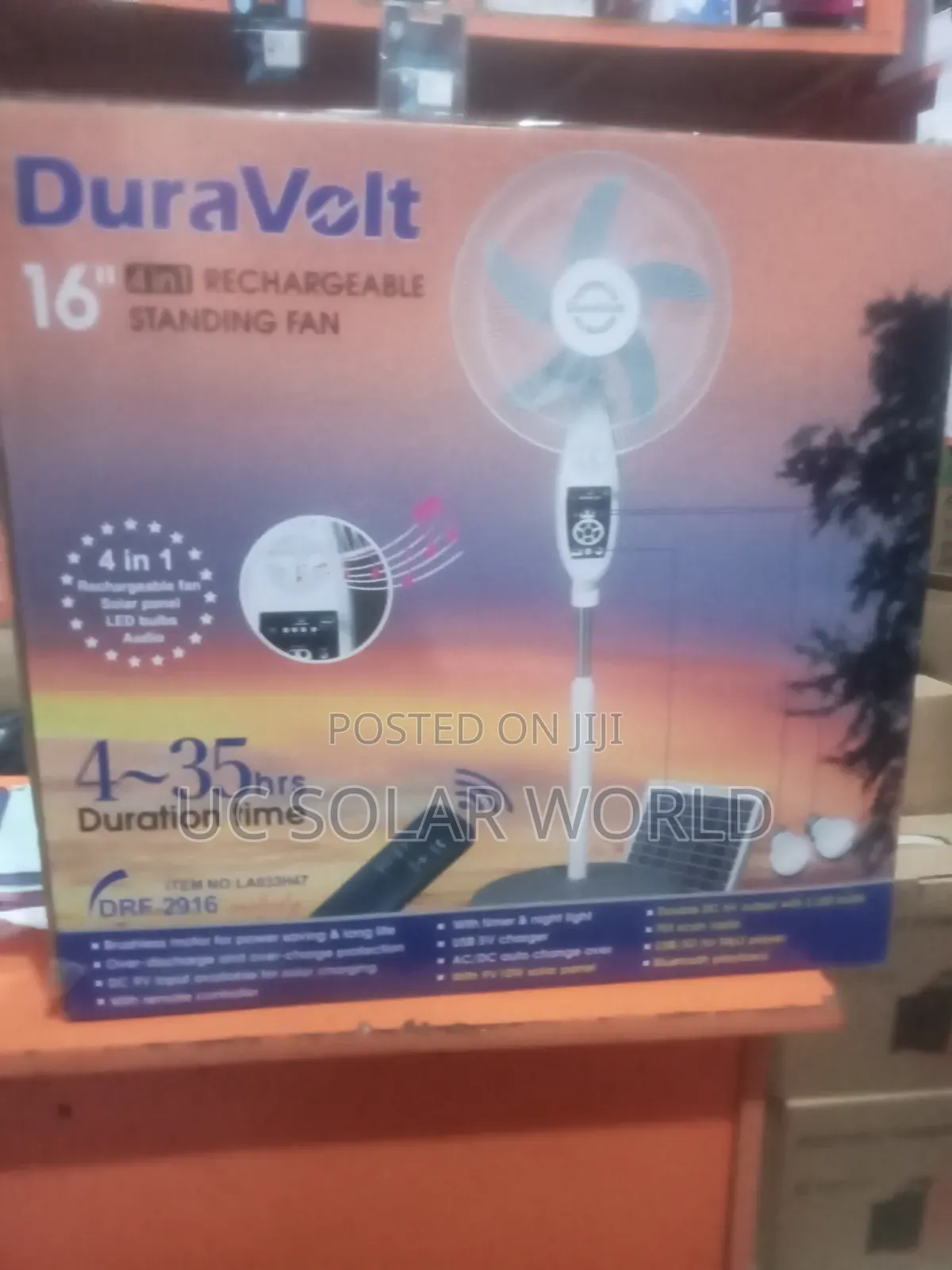 Dura Volt 16" 4in1 Rechargeable Standing Fan