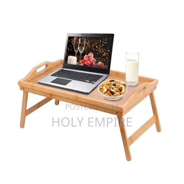 Portable Bamboo Wood Bed Tray Breakfast Home Folding Laptop