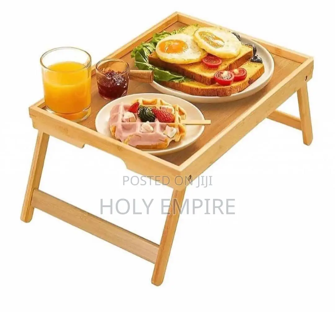 Portable Bamboo Wood Bed Tray Breakfast Home Folding Laptop