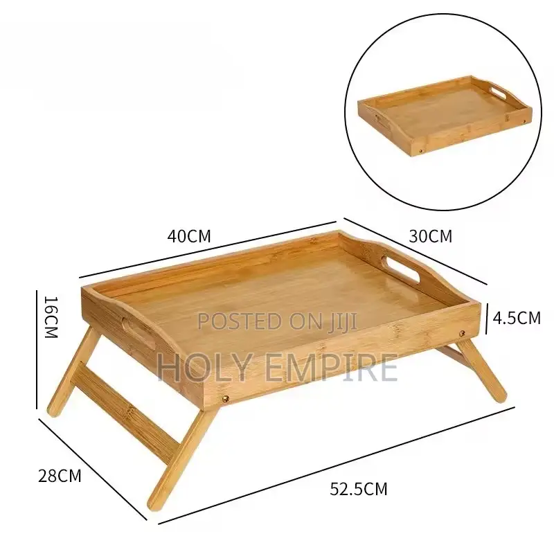 Portable Bamboo Wood Bed Tray Breakfast Home Folding Laptop
