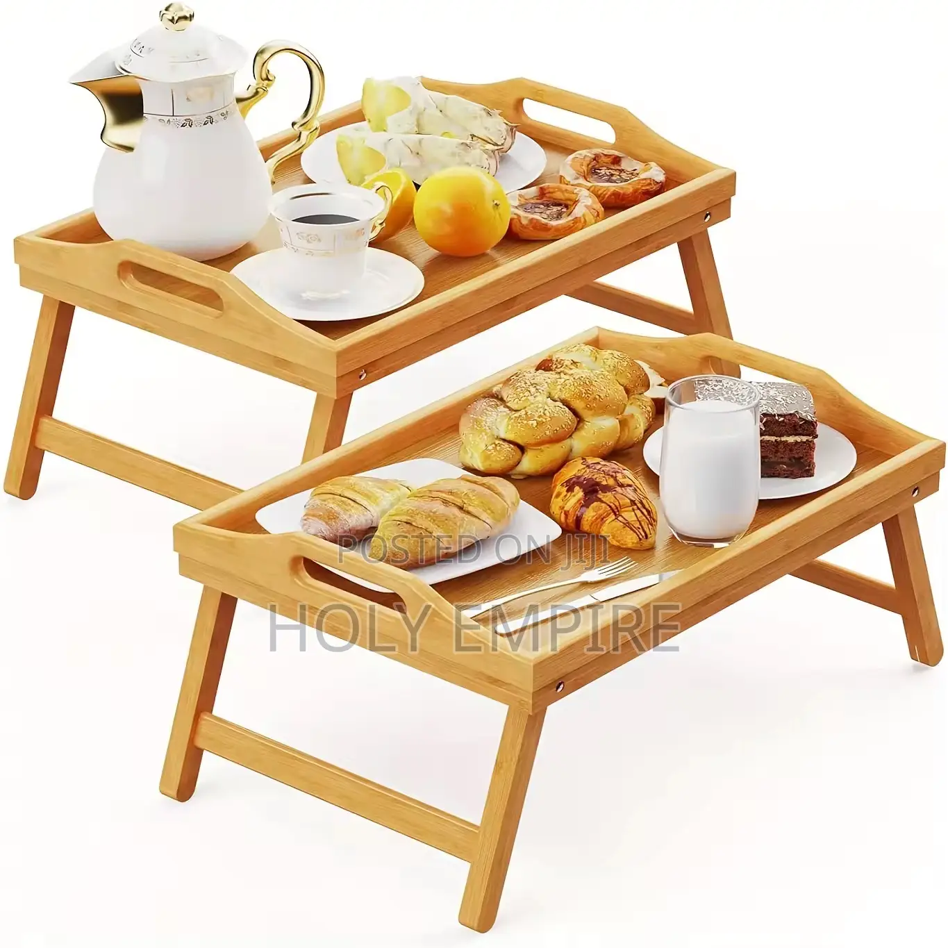 Portable Bamboo Wood Bed Tray Breakfast Home Folding Laptop