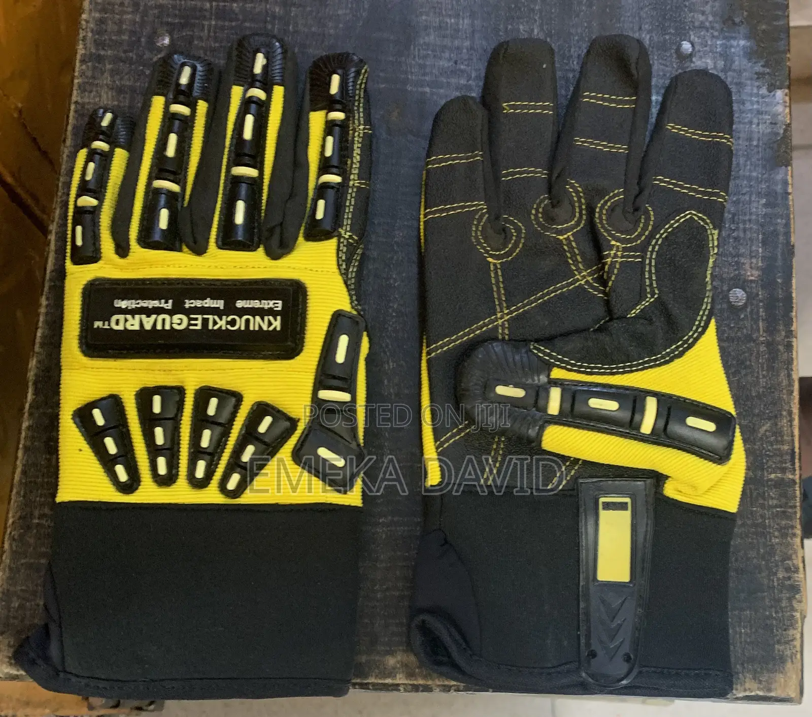Durable Yellow/Black Protective Gloves