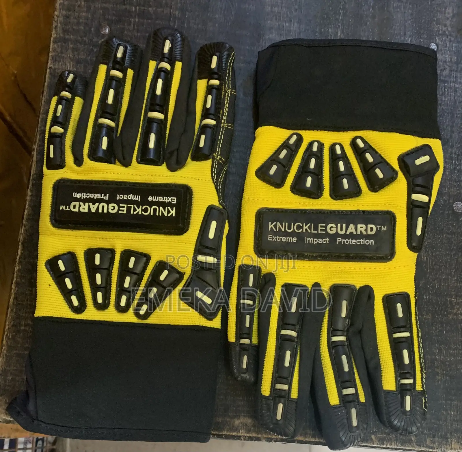 Durable Yellow/Black Protective Gloves