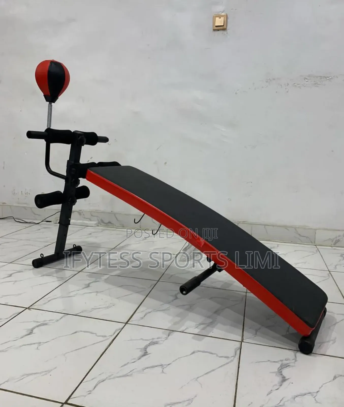 Sit-Up Bench With Punching Spinning Ball.