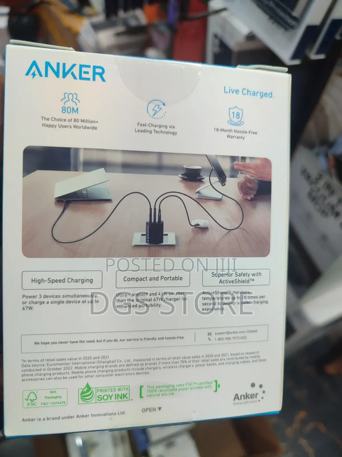 Anker 3 Port Ultra Fast Charger 67w 3 Ports