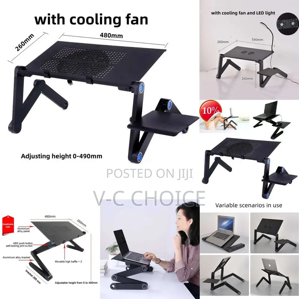 T9 Adjustable Laptop Desk Stand Portable Aluminum