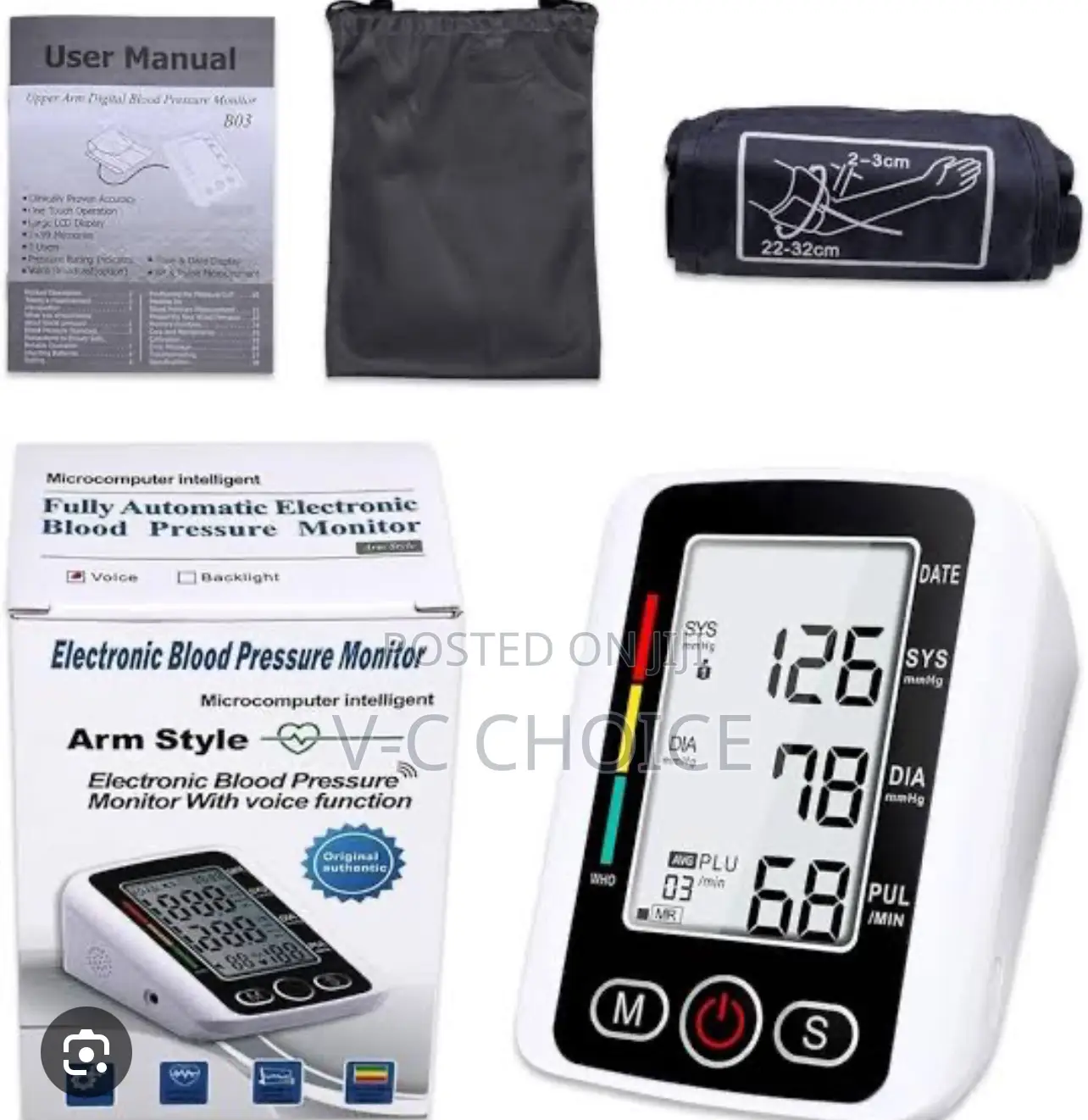Arm Electronic Blood Pressure Monitor With Voice Function