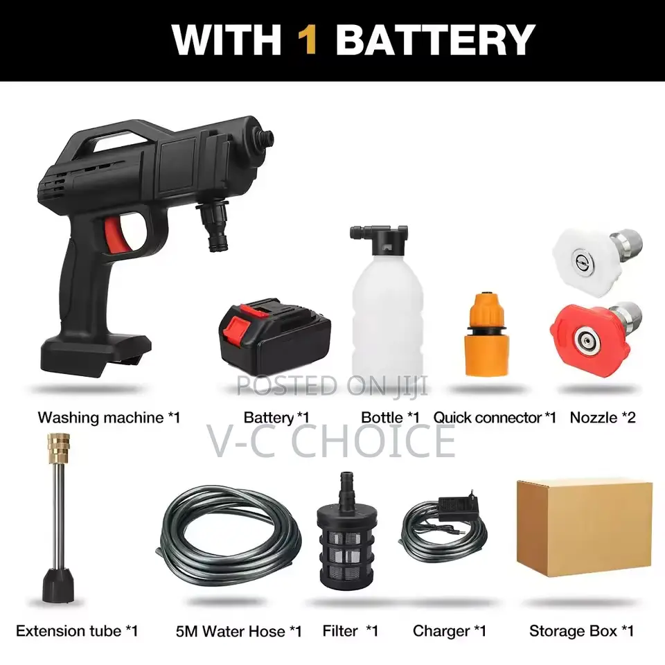 High Pressure Car Water Gun Battery Charging Wireless Spray