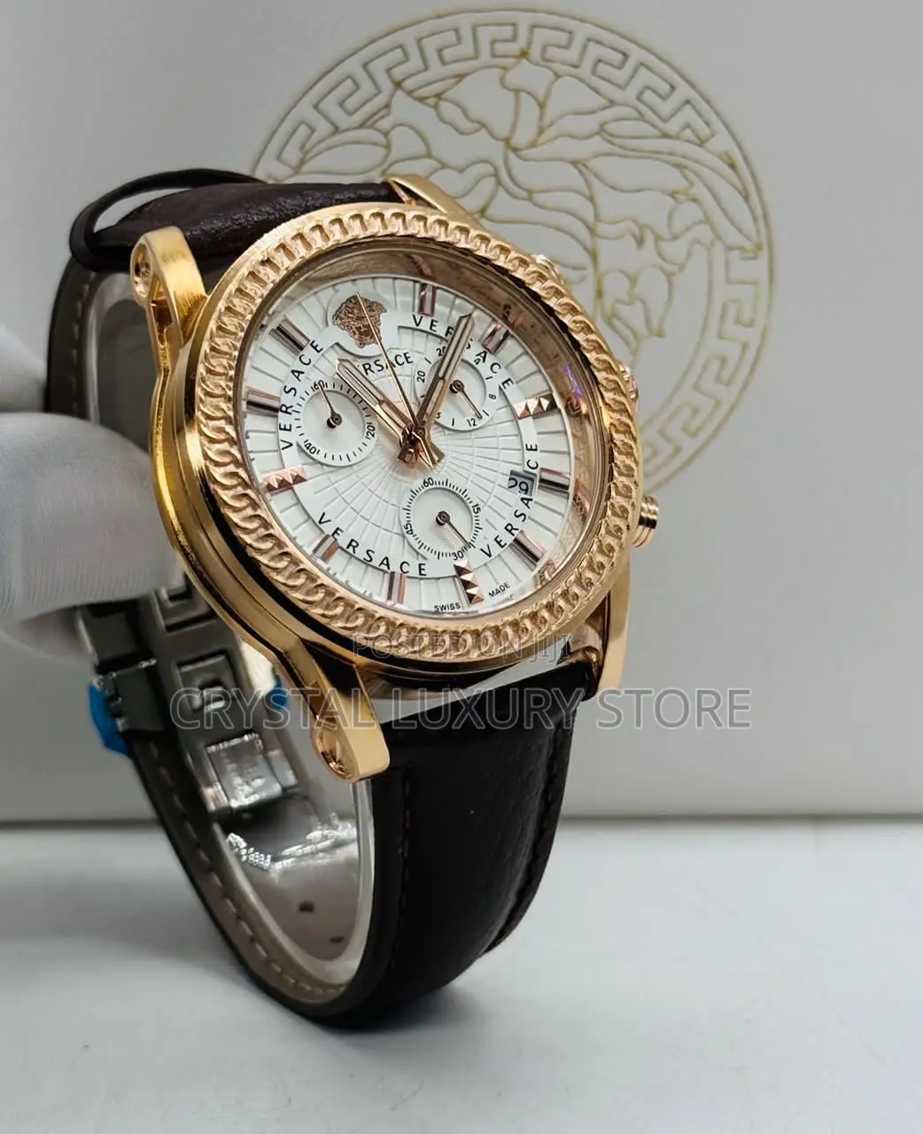 High Quality Versace Genuine Leather Wristwatch