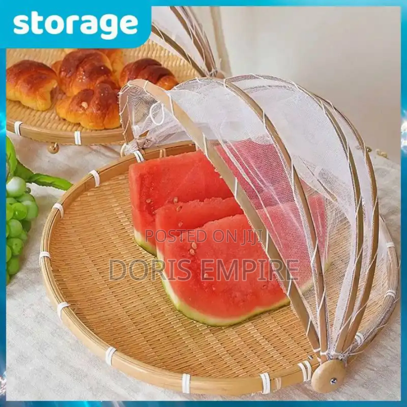 Fly-Proof Bamboo Basket Folding Kitchen Fruit Vegetable .