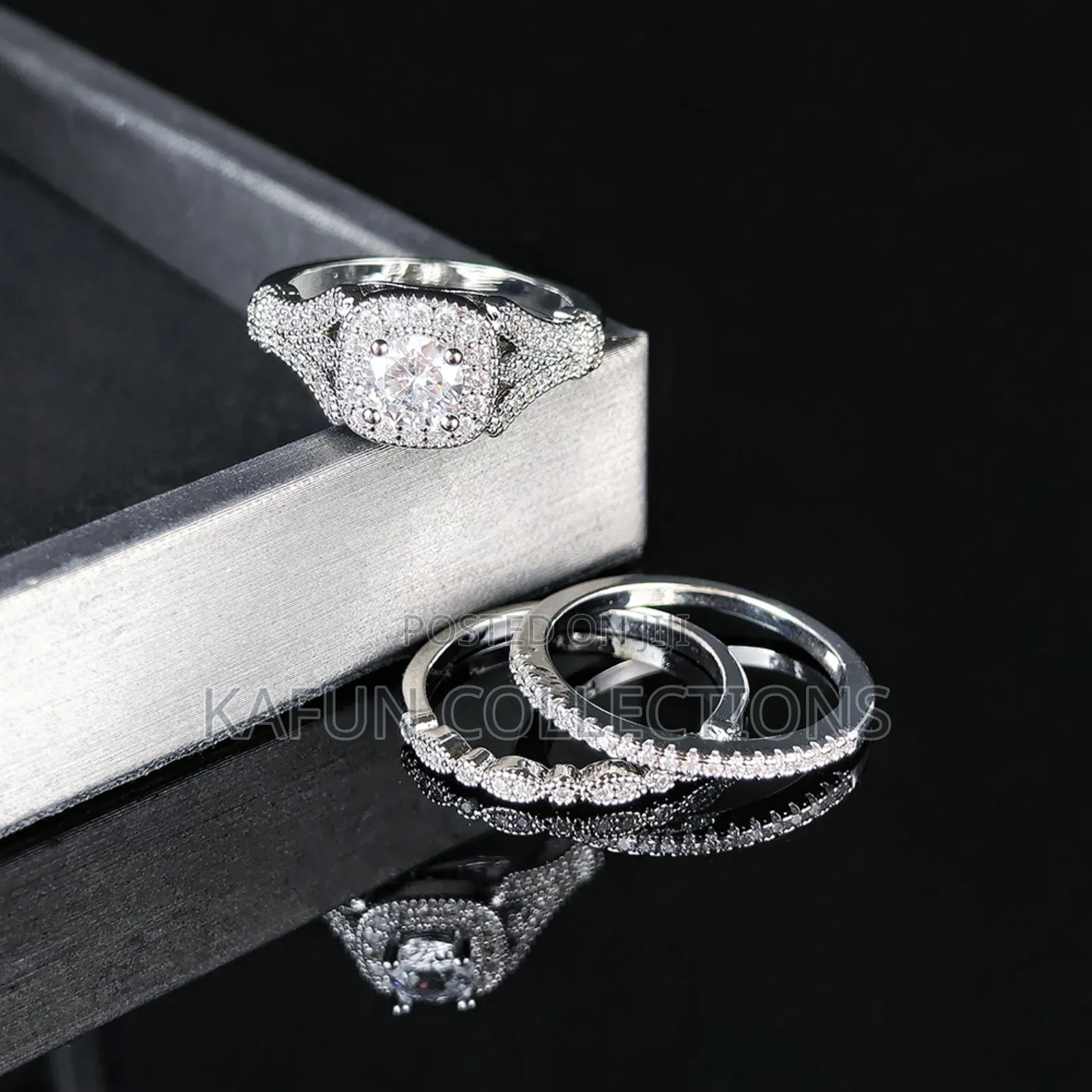 High Quality Long Lasting Solid Cz Bridal Ring Set