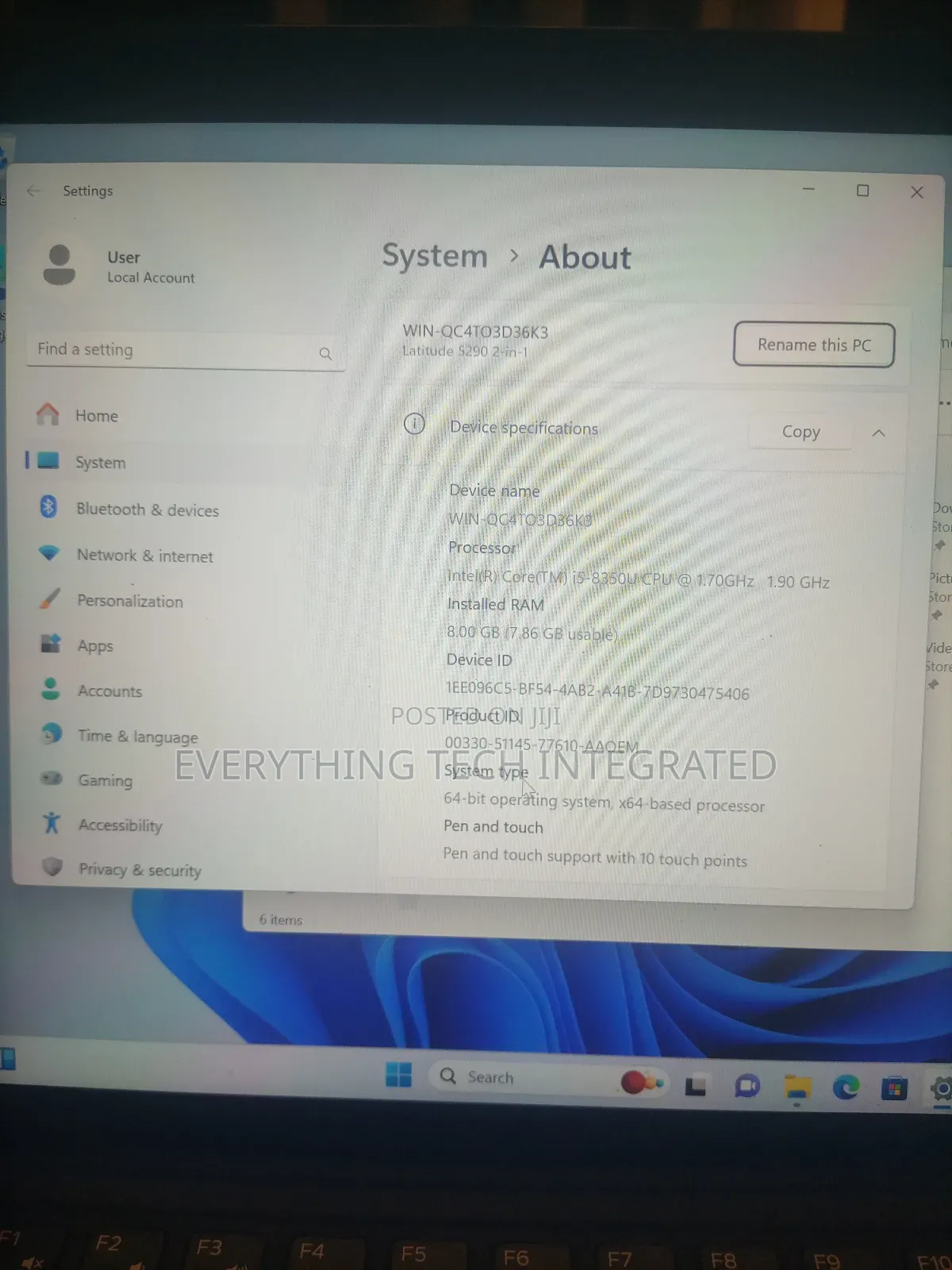 Laptop Dell Latitude 5290 8GB Intel Core I5 SSD 256GB