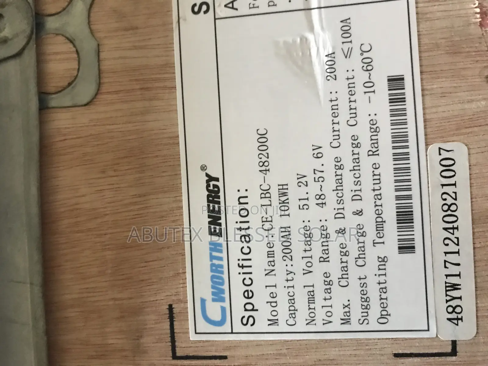 10kwh 51.2v Lithium Ion Battery C Worth Energy Battery