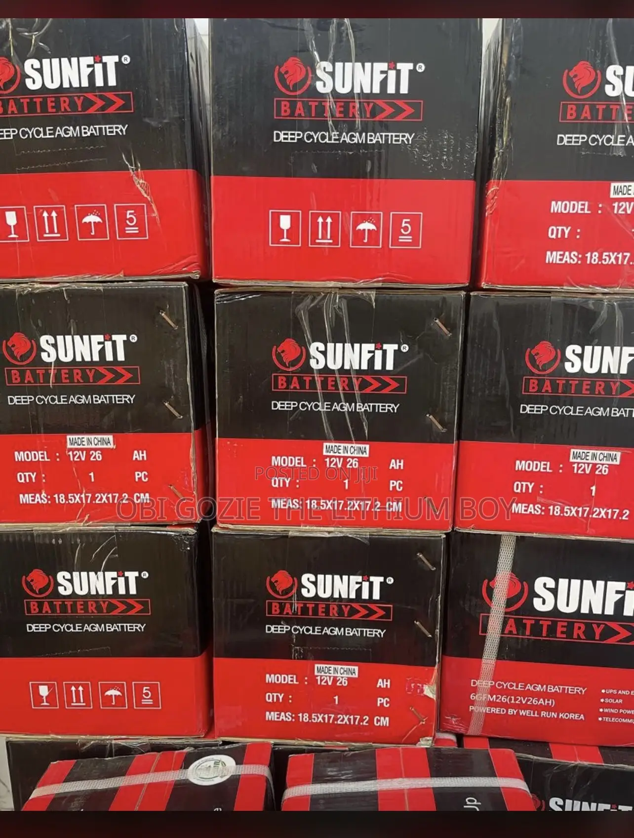 Professional Solar Battery Vendor. 12v-26ah Sunfit Solar AGM