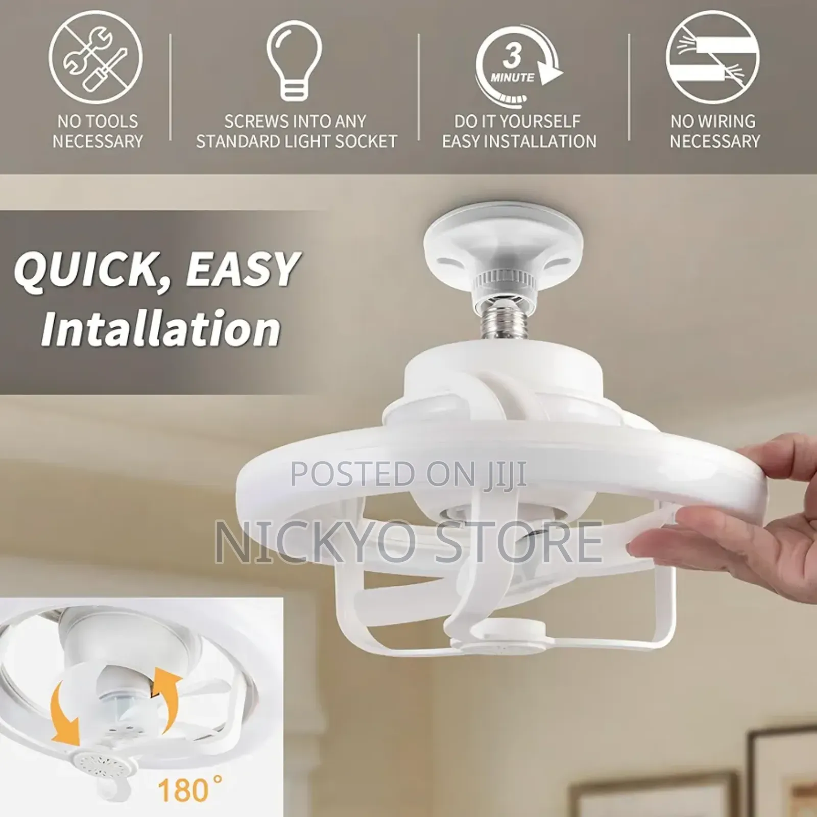 Rotatable Socket Fan Light Ceiling Fans With Light