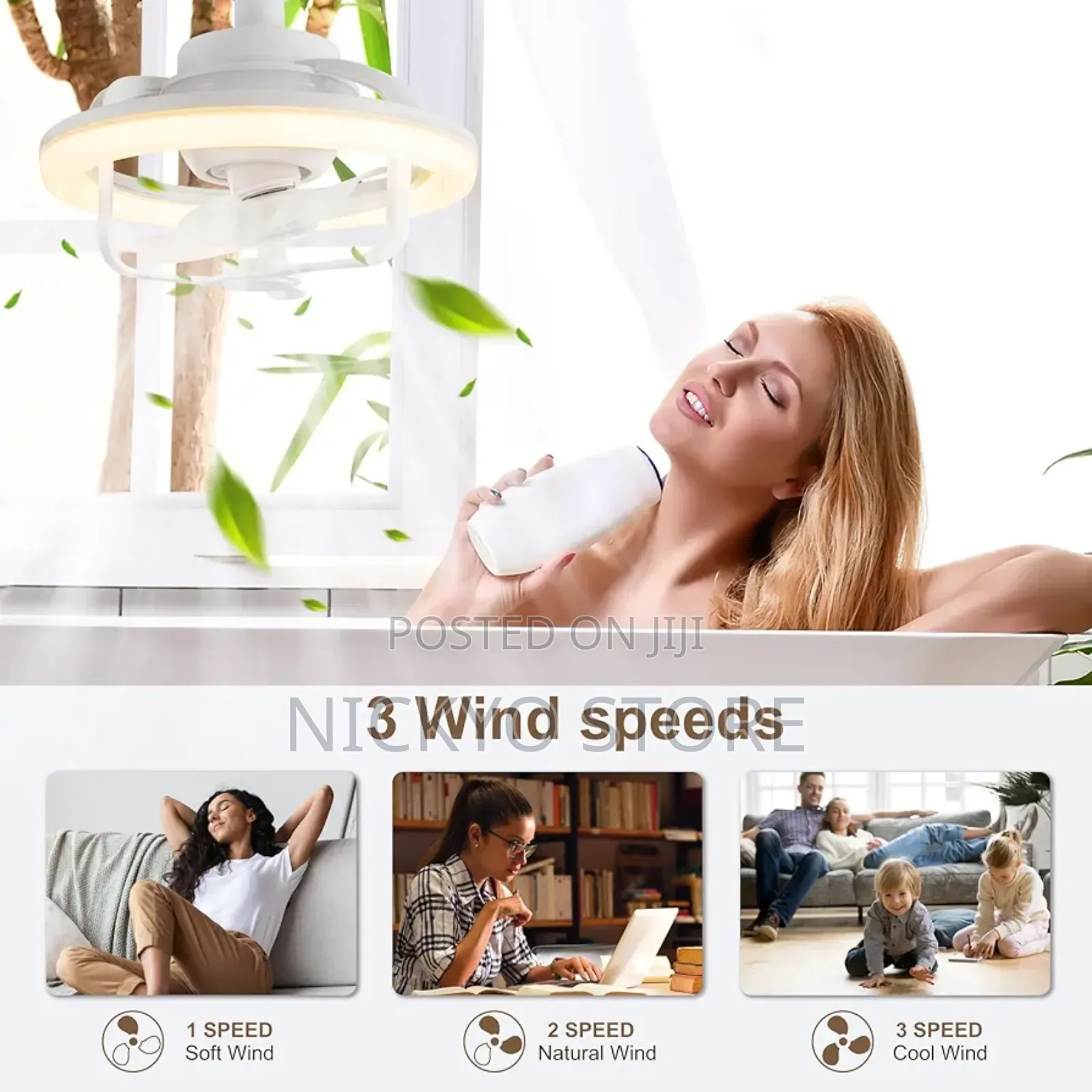 Rotatable Socket Fan Light Ceiling Fans With Light