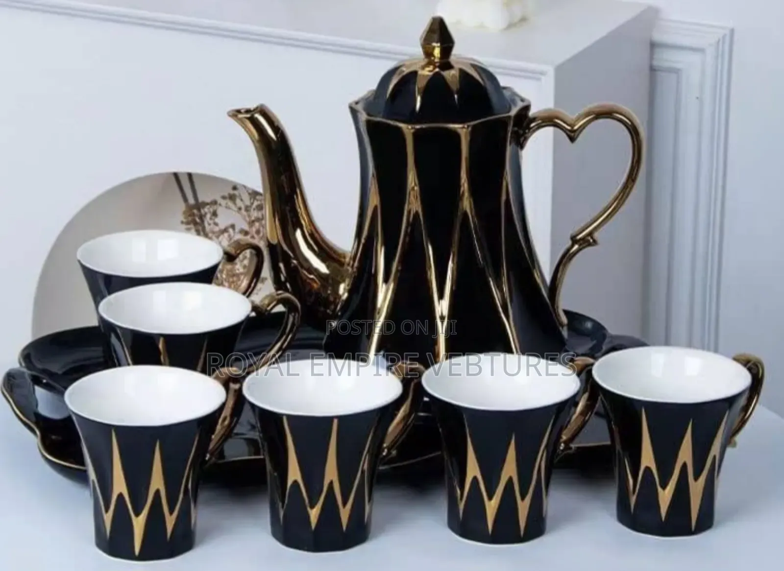 8pcs Tea and Coffee Set Cup and Jug With Tray