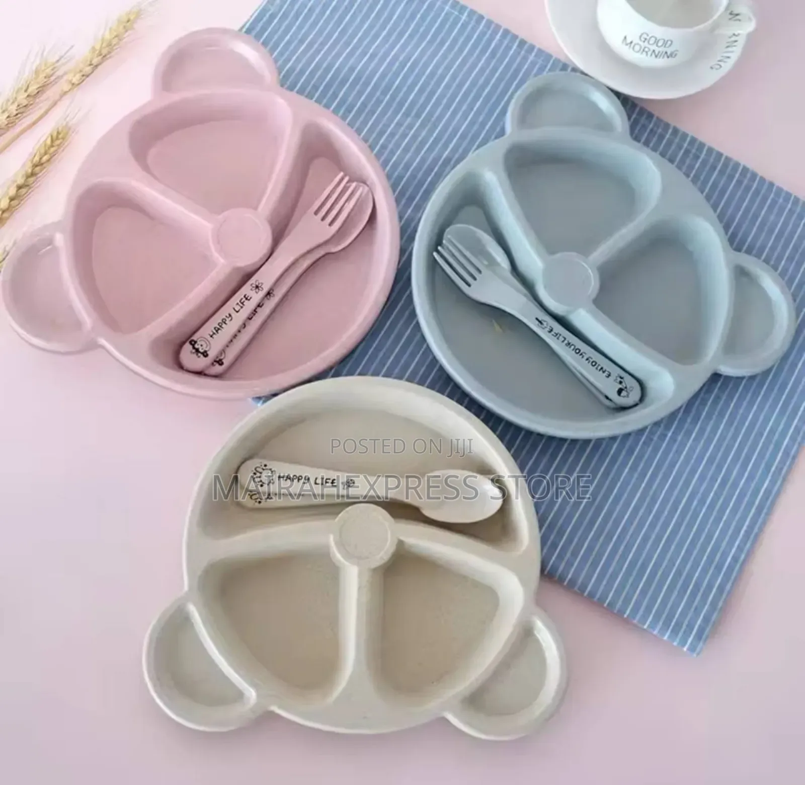 1 Set Baby Bowl Spoon Fork Feeding Tableware BPA