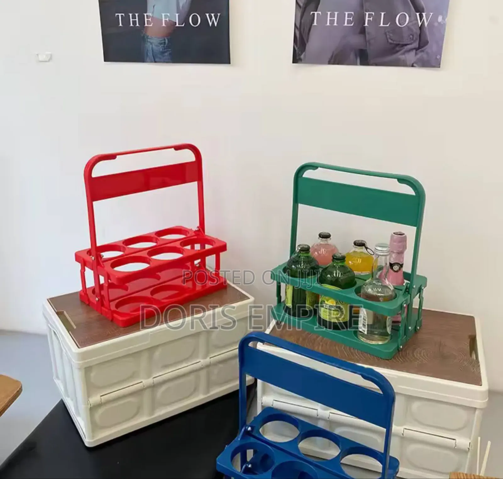 Pack Wine Bottle Rack Foldable Wine Basket Beer