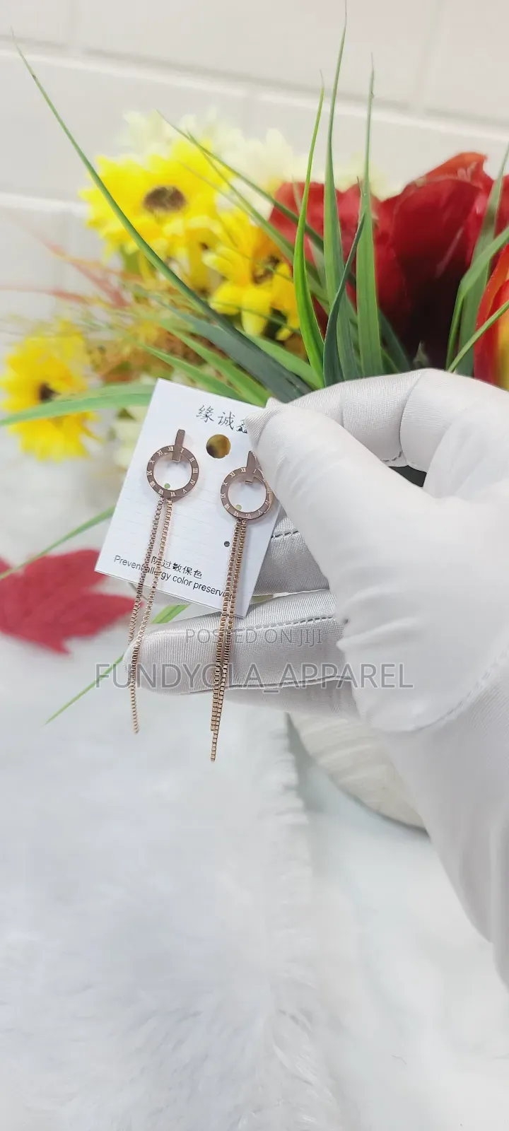 Tassle Drop Roman Numerals Earrings