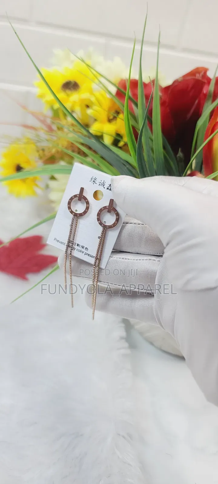 Tassle Drop Roman Numerals Earrings