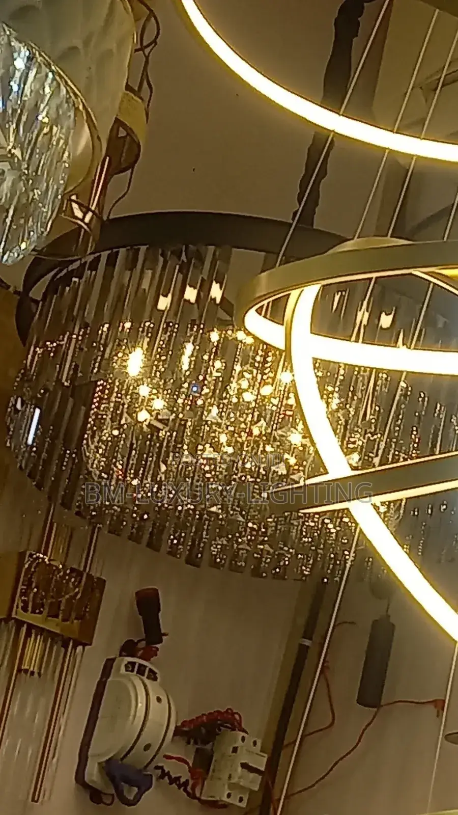 Led and Bulb Smokey Glass Chanderlier