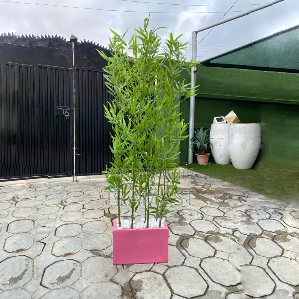 Artificial Bamboo Plant And Fiberglass Vase | Combo