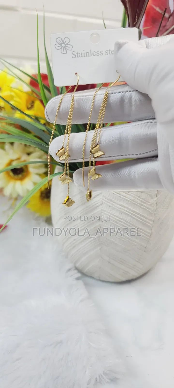 Gold Buttetfly Earrings