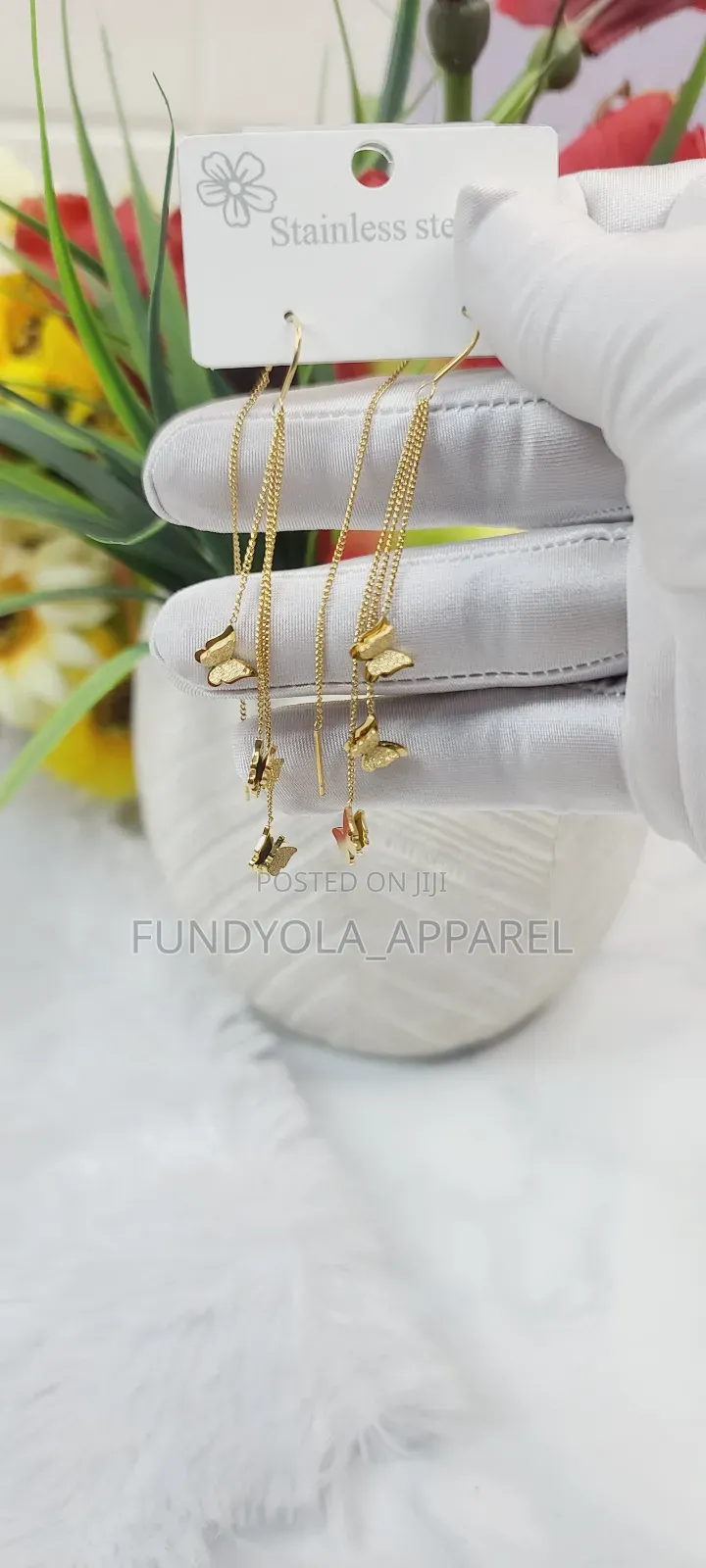 Gold Buttetfly Earrings