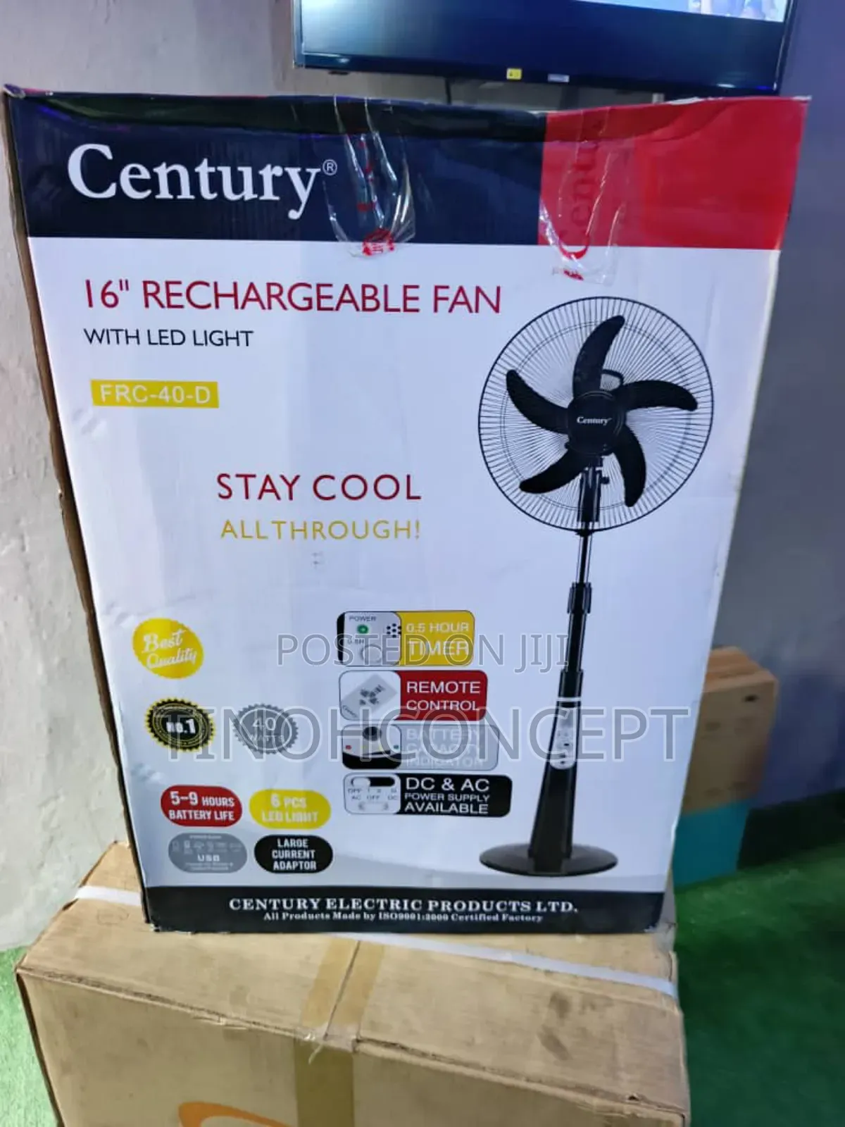 Century Rechargeable Fan 16 Inches