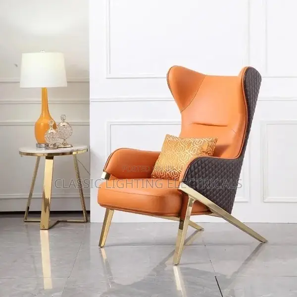 Luxury Nordic Leisure Genuine Leather Lounge Sofa Chair