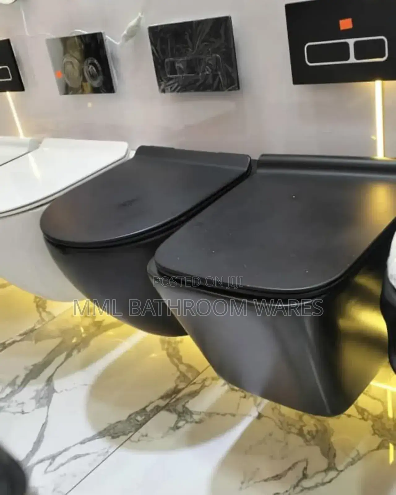 Matte Black Wall Hung Toilet Seats